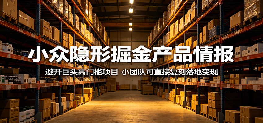 小众隐形掘金产品情报:避开巨头高门槛项目,小团队可直接复刻落地变现-百川聊项目