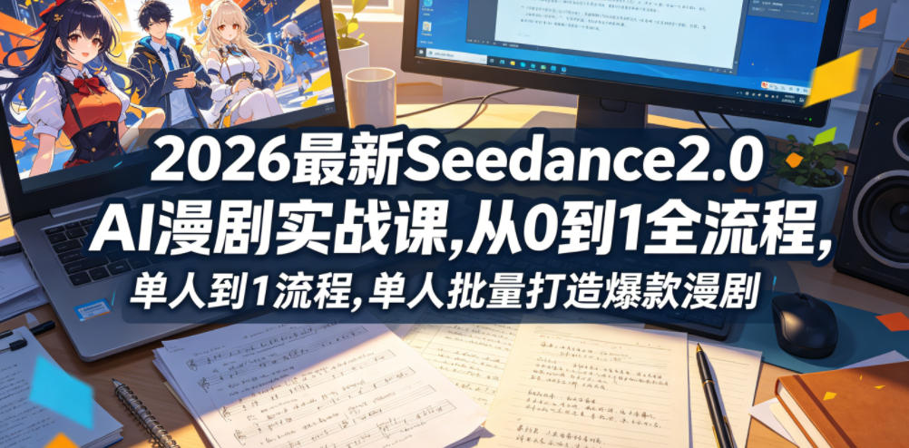 2026最新Seedance2.0 AI漫剧实战课,，从0到1全流程，单人批量打造爆款漫剧-百川聊项目