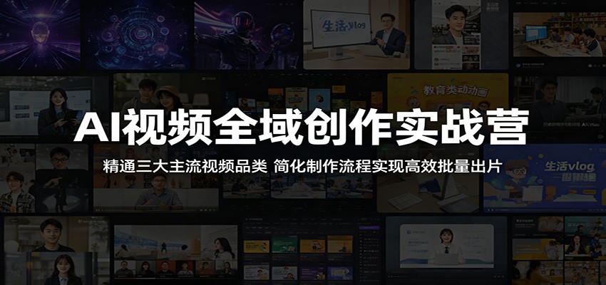 AI视频全域创作实战营：精通三大主流视频品类，简化制作流程实现高效批量出片-百川聊项目