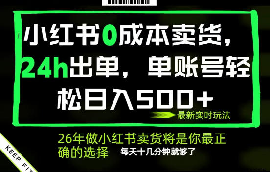 小红书0成本AI卖货，24小时出单，全流程托管，保底日入500+，每天十几分钟就够了【揭秘】-百川聊项目