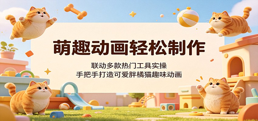 萌趣动画轻松制作，联动多款热门工具实操，手把手打造可爱胖橘猫趣味动画-百川聊项目