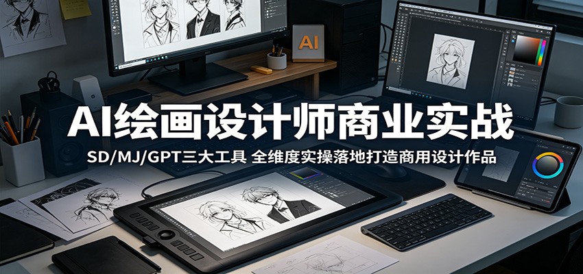 AI绘画设计师商业实战：SD/MJ/GPT三大工具，全维度实操落地打造商用设计作品-百川聊项目