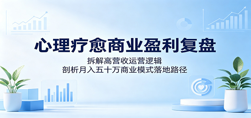 心理疗愈商业盈利复盘：拆解高营收运营逻辑，剖析月入五十万商业模式落地路径-百川聊项目