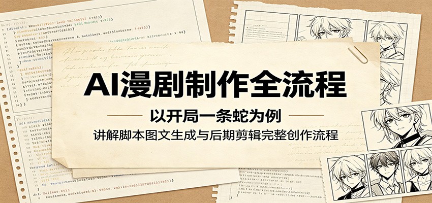 AI漫剧制作全流程：以开局一条蛇为例，讲解脚本图文生成与后期剪辑完整创作流程-百川聊项目