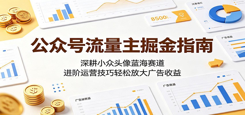公众号流量主掘金指南：深耕小众头像蓝海赛道，进阶运营技巧轻松放大广告收益-百川聊项目