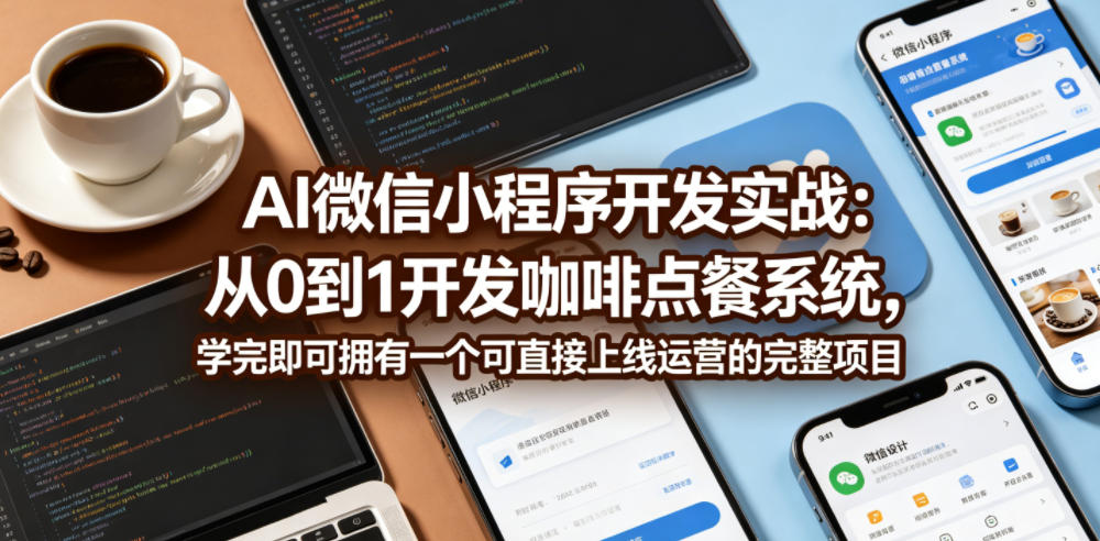 AI微信小程序开发实战:从0到1开发咖啡点餐系统,学完即可拥有一个可直接上线运营的完整项目-百川聊项目