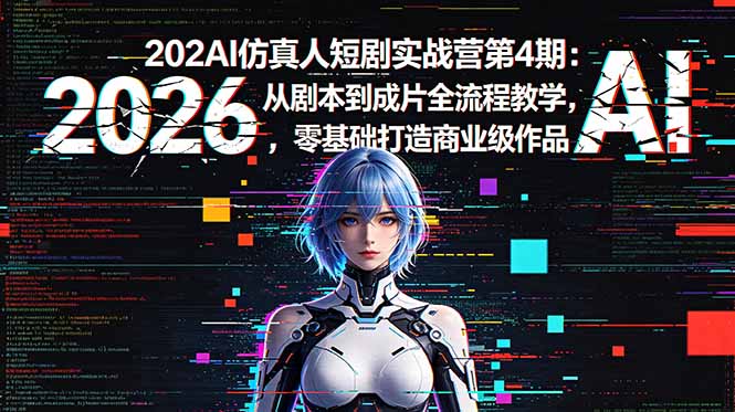 2026AI仿真人短剧实战营第4期：从剧本到成片全流程教学，零基础打造商业级作品-百川聊项目