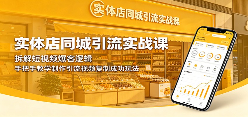 实体店同城引流实战课：拆解短视频爆客逻辑，手把手教学制作引流视频复制成功玩法-百川聊项目
