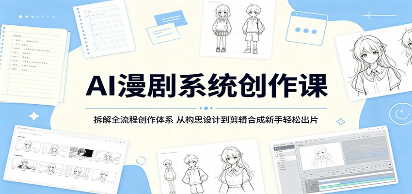 AI漫剧系统创作课：拆解全流程创作体系，从构思设计到剪辑合成新手轻松出片-百川聊项目