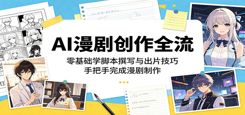 AI漫剧创作全流程：零基础学脚本撰写与出片技巧，手把手完成漫剧制作-百川聊项目