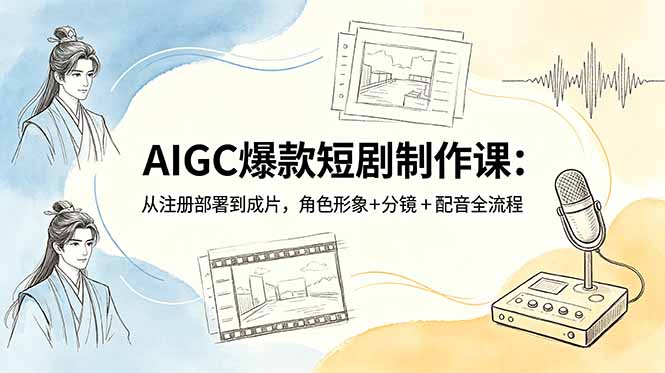AIGC爆款短剧制作课：从注册部署到成片，角色形象+分镜+配音全流程-百川聊项目