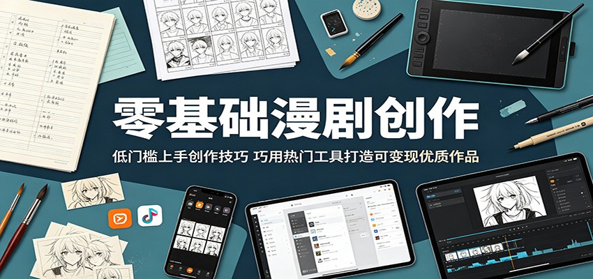 零基础漫剧创作：低门槛上手创作技巧，巧用热门工具打造可变现优质作品-百川聊项目