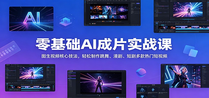 零基础AI成片实战课：图生视频核心技法，轻松制作跳舞、漫剧、短剧多款热门短视频-百川聊项目