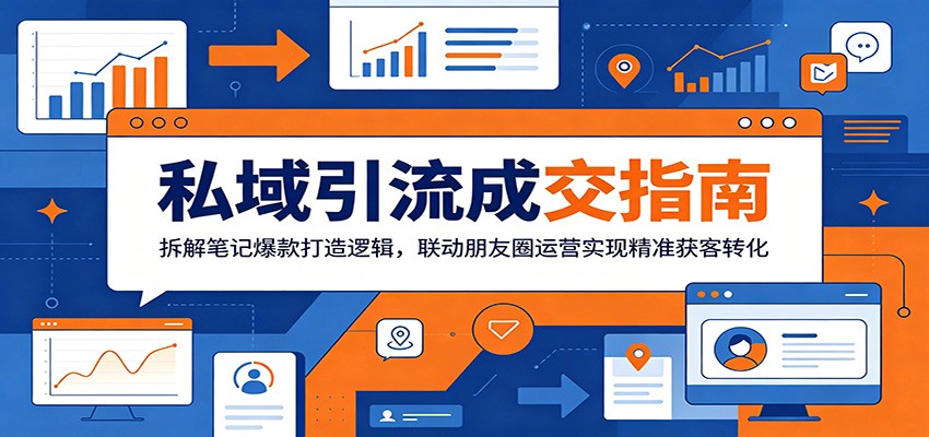 私域引流成交指南：拆解笔记爆款打造逻辑，联动朋友圈运营实现精准获客转化-百川聊项目