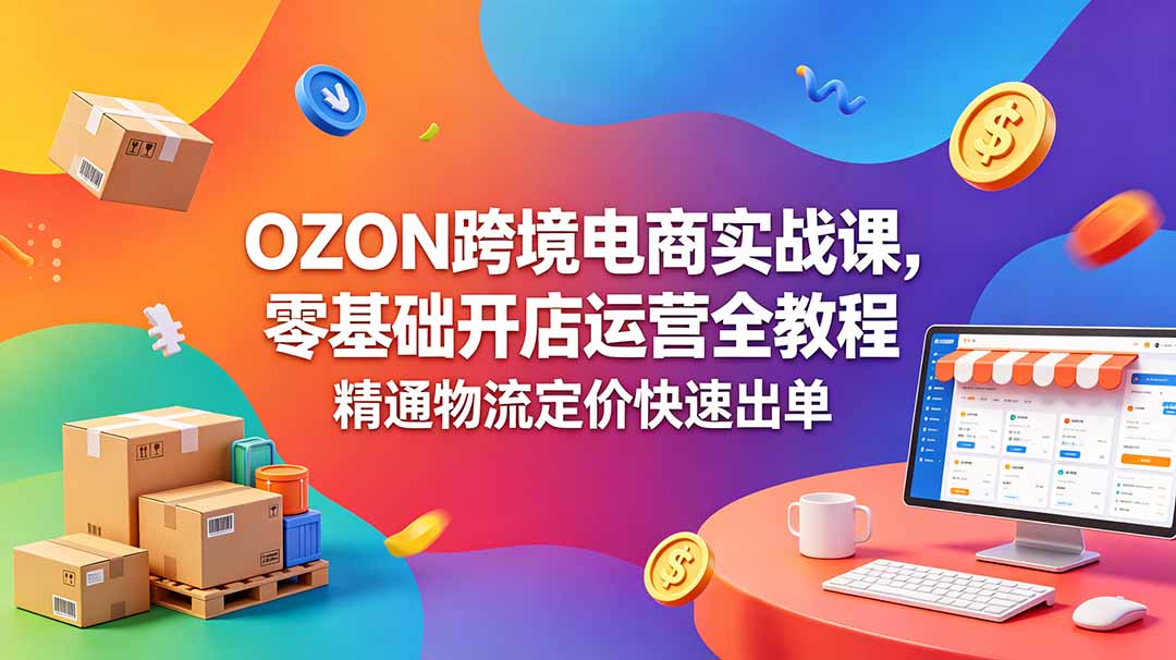 OZON 跨境电商实战课，零基础开店运营全教程，精通物流定价快速出单-百川聊项目