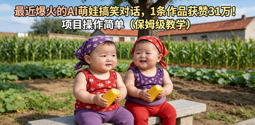 最近爆火的AI萌娃搞笑对话，1条作品获赞31W，项目操作简单(保姆级教学)-百川聊项目