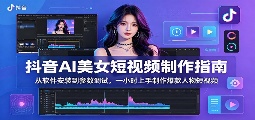 抖音AI美女短视频制作指南：从软件安装到参数调试，一小时上手制作爆款人物短视频-百川聊项目