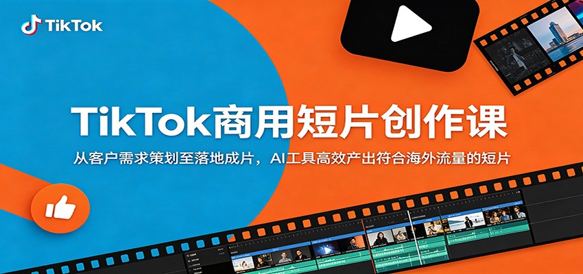 TikTok商用短片创作课：从客户需求策划至落地成片，AI工具高效产出符合海外流量的短片-百川聊项目