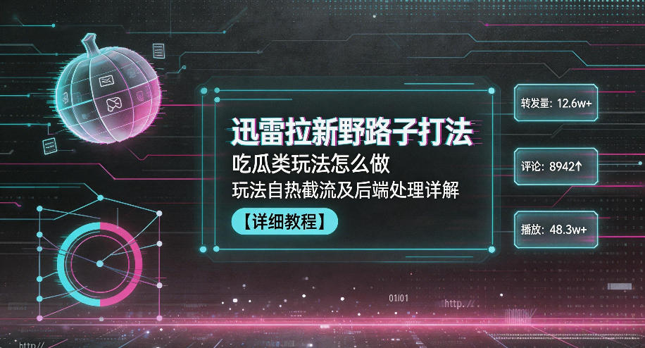迅雷拉新野路子打法，吃瓜类玩法怎么做，玩法自热截流及后端处理详解-百川聊项目