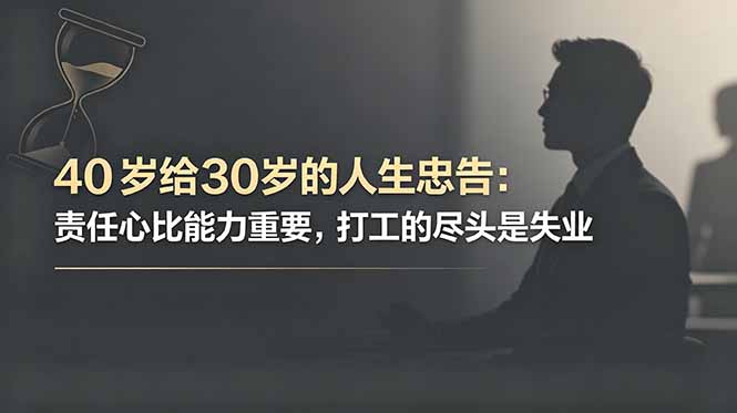 付费文章：40岁给30岁的人生忠告：责任心比能力重要，打工的尽头是失业-百川聊项目