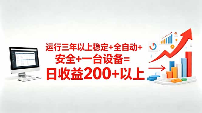 三年以上稳定+全自动+安全+一台设备=日收益200+-百川聊项目