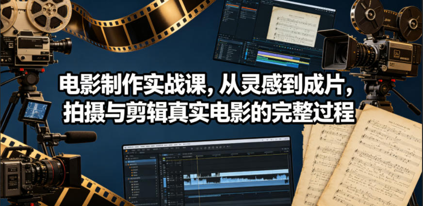 电影制作实战课，从灵感到成片，拍摄与剪辑真实电影的完整过程【原创双语字幕】-百川聊项目