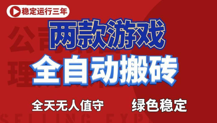 海外游戏全自动搬砖，日入1k+，全天无人值守，绿色稳定！【揭秘】-百川聊项目
