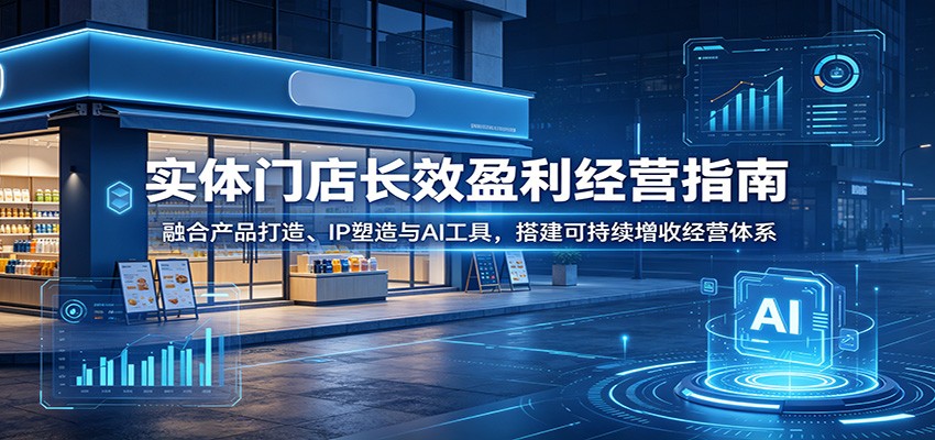 实体门店长效盈利经营指南：融合产品打造、IP塑造与AI工具，搭建可持续增收经营体系-百川聊项目