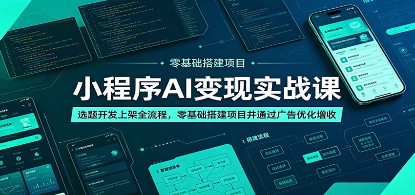 小程序AI变现实战课：选题开发上架全流程，零基础搭建项目并通过广告优化增收-百川聊项目