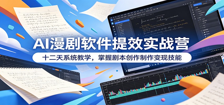 AI漫剧软件提效实战营：十二天系统教学，掌握剧本创作制作变现技能-百川聊项目