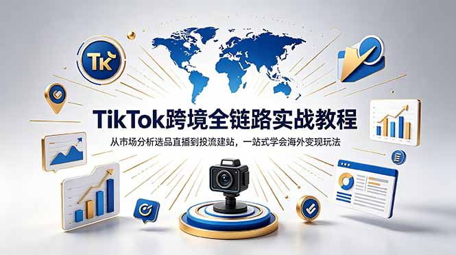 TikTok+独立站跨境基础全套教程，拆解平台盈利逻辑，新手从零跑通变现全流程-百川聊项目