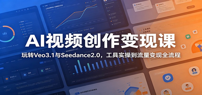 AI视频创作变现课:玩转Veo3.1与Seedance2.0,工具实操到流量变现全流程-百川聊项目