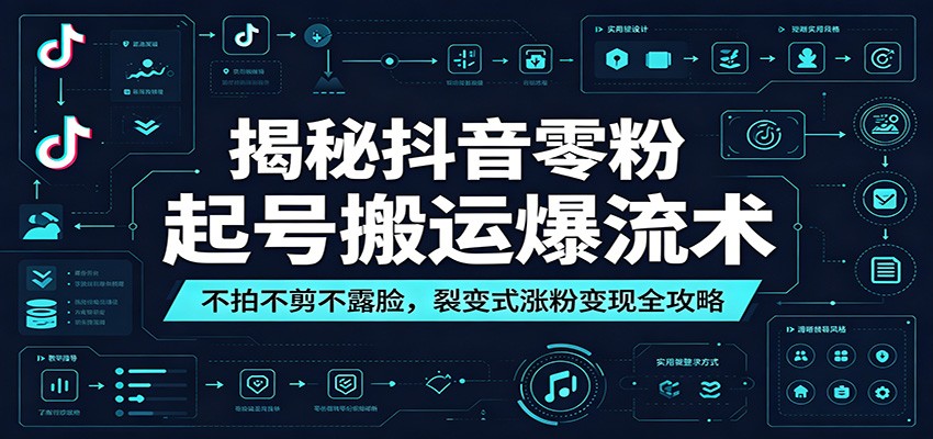 揭秘抖音零粉起号搬运爆流术:不拍不剪不露脸,裂变式涨粉变现全攻略-百川聊项目