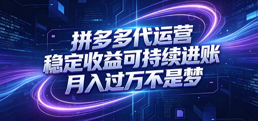 拼多多代运营，小白也能轻松月入过万，真实运营数据可查，全托管代运营-百川聊项目