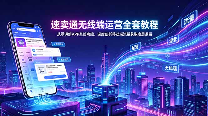 速卖通无线端运营全套教程,从零讲解APP基础功能,深度剖析移动端流量获取底层逻辑-百川聊项目