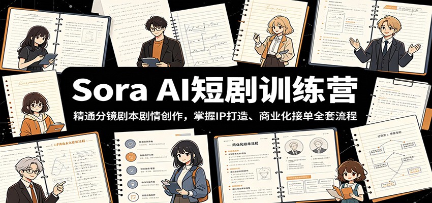 Sora AI短剧训练营：精通分镜剧本剧情创作，掌握IP打造、商业化接单全套流程-百川聊项目