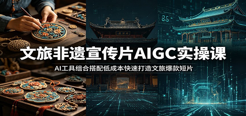 文旅非遗宣传片AIGC实操课：AI工具组合搭配低成本快速打造文旅爆款短片-百川聊项目