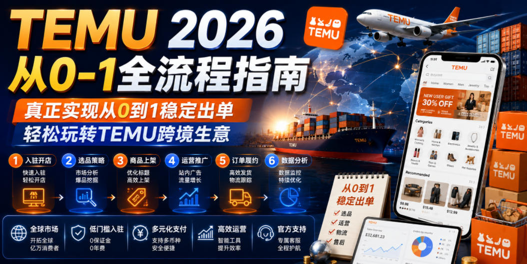 TEMU 2026从0-1全流程指南，真正实现从0到1稳定出单，轻松玩转TEMU跨境生意-百川聊项目
