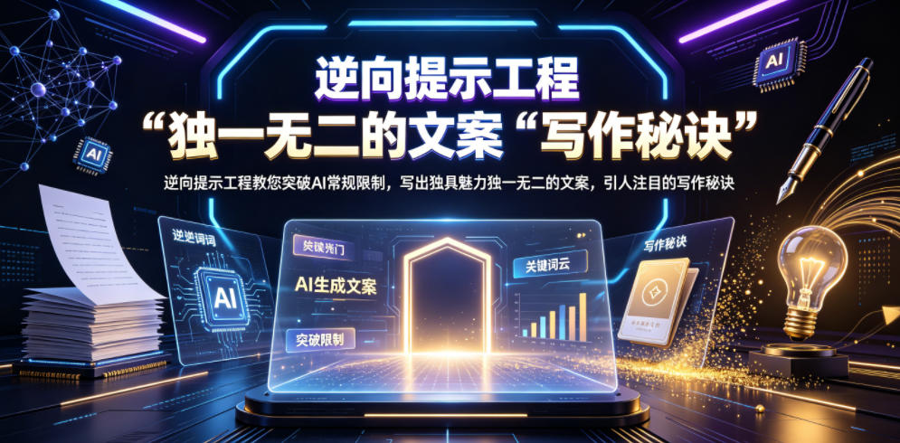 逆向提示工程教您突破AI常规限制，写出独具魅力独一无二的文案，引人注目的写作秘诀【原创双语字幕】-百川聊项目