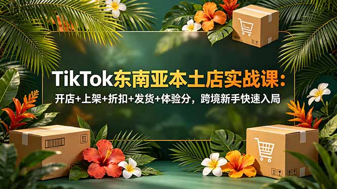 TikTok东南亚本土店实战课：开店+上架+折扣+发货+体验分，跨境新手快速入局-百川聊项目