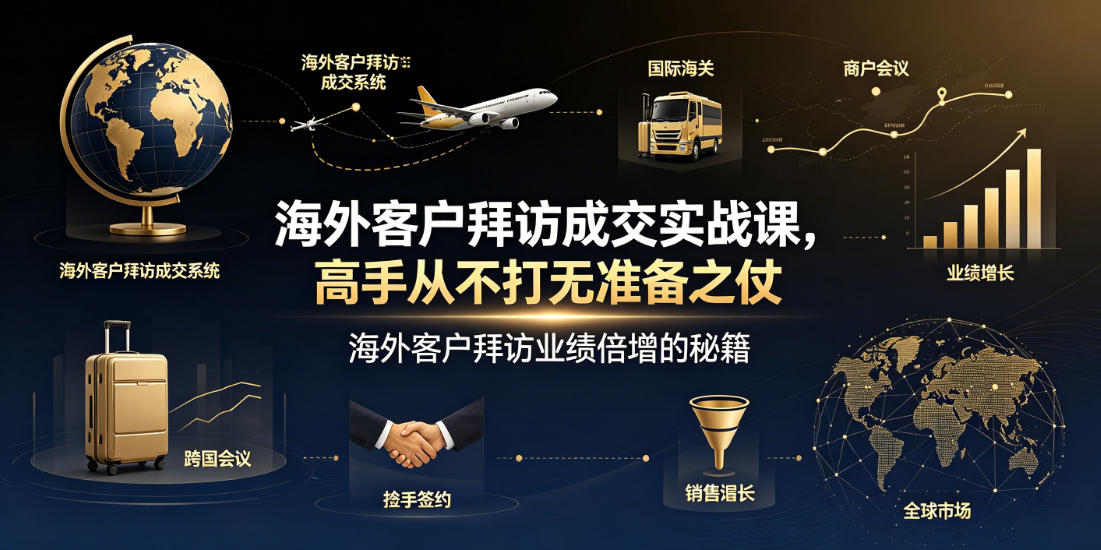 海外客户拜访成交实战课,高手从不打无准备之仗,海外客户拜访业绩倍增的秘籍-百川聊项目