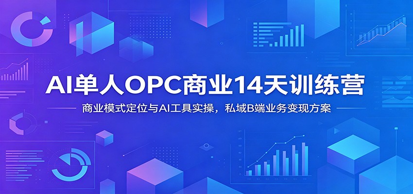 AI单人OPC商业14天训练营：商业模式定位与AI工具实操，私域B端业务变现方案-百川聊项目