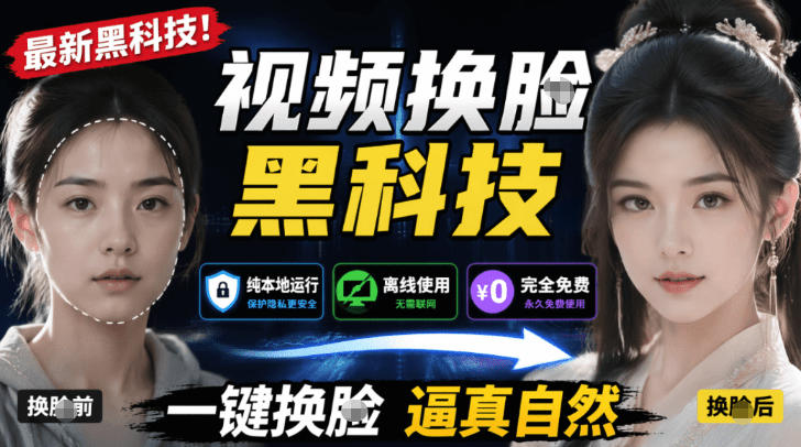 AI人工智能如此夸张?一键视频换Lian黑科技,纯本地离线运行,本地视频换Lian娱乐工具,AI FaceSwap-百川聊项目