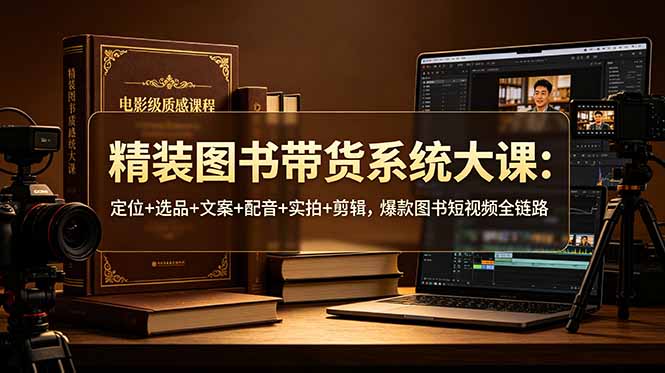 精装图书带货系统大课：定位+选品+文案+配音+实拍+剪辑，爆款图书短视频全链路-百川聊项目