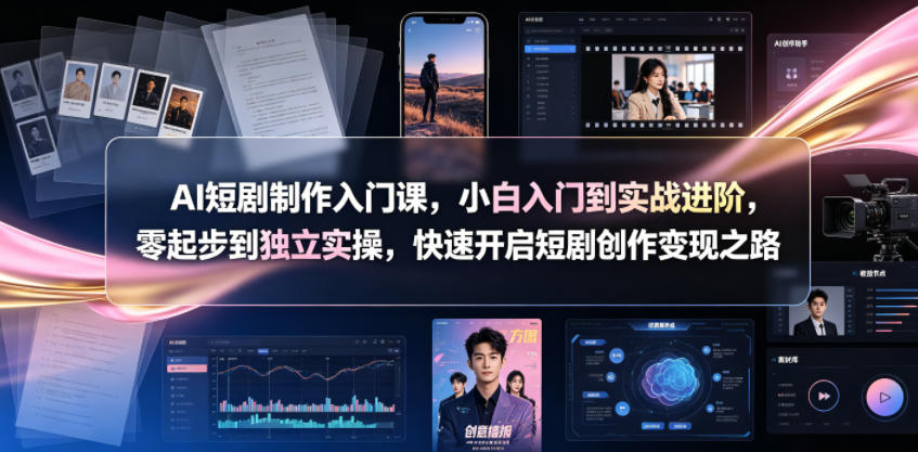 AI短剧制作入门课,小白入门到实战进阶,零起步到独立实操,快速开启短剧创作变现之路-百川聊项目