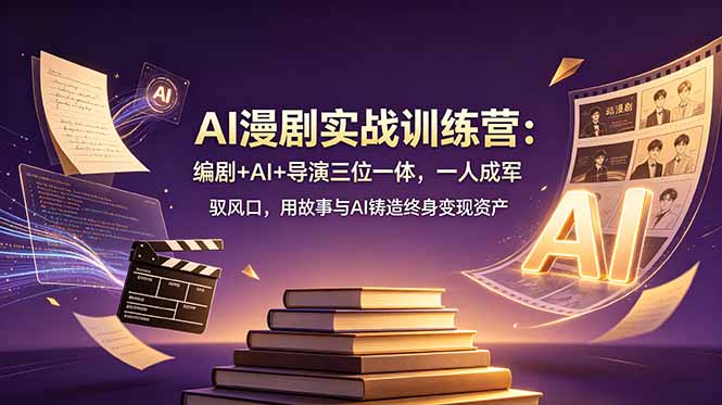 AI漫剧实战训练营：编剧+AI+导演三位一体，一人成军 驭风口，用故事与AI铸造终身变现资产-百川聊项目