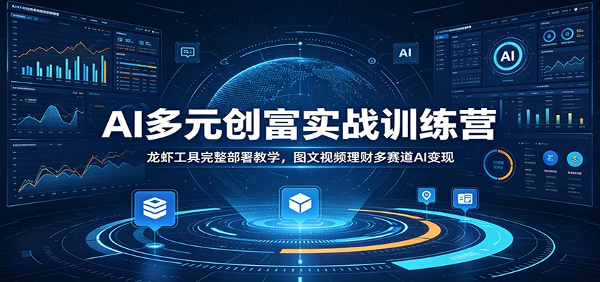 AI多元创富实战训练营：龙虾工具完整部署教学，图文视频理财多赛道AI变现-百川聊项目
