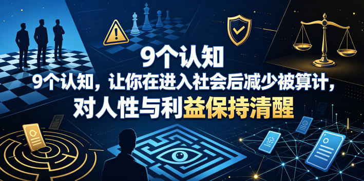付费文章：9个认知，让你在进入社会后减少被算计，对人性与利益保持清醒-百川聊项目