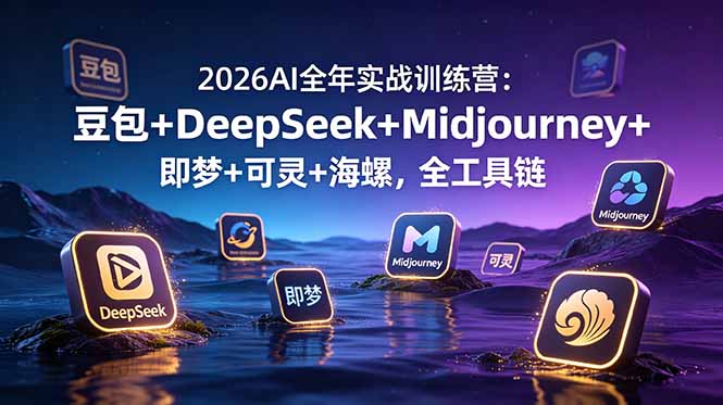 2026AI全年实战训练营：豆包+DeepSeek+Midjourney+即梦+可灵+海螺，全工具链-百川聊项目