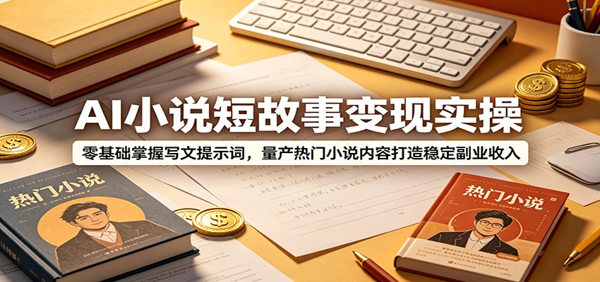 AI小说短故事变现实操：零基础掌握写文提示词，量产热门小说内容打造稳定副业收入-百川聊项目